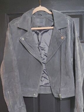 Blank NYC Gray Suede Moto Jacket